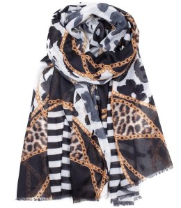 Stylowa chusta chustka szal wiskoza we wzory Elegancka 180cmx90cm (Wielokolorowy)