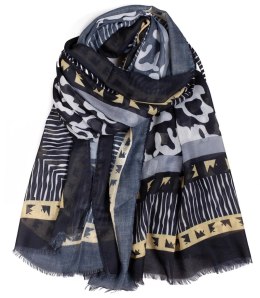 Stylowa chusta chustka szal wiskoza we wzory Elegancka 180cmx90cm (Wielokolorowy)