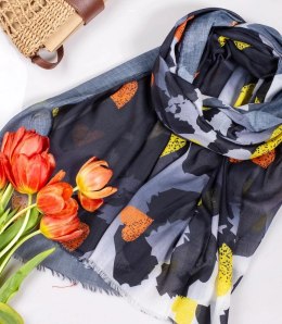Stylowa chusta chustka szal wiskoza we wzory Elegancka 180cmx90cm (Wielokolorowy)