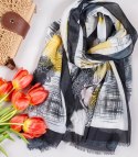 Stylowa chusta chustka szal wiskoza we wzory Elegancka 180cmx90cm (Wielokolorowy)
