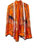 Elegancka chusta szalik szal w kolorowe wzory Stylowa (Pomarańczowy || Wielokolorowy)
