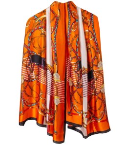 Elegancka chusta szalik szal w kolorowe wzory Stylowa (Pomarańczowy || Wielokolorowy)