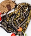 Elegancka chusta szalik szal w kolorowe wzory Stylowa (Wielokolorowy || Czarny)