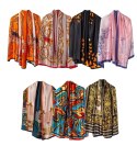 Elegancka chusta szalik szal w kolorowe wzory Stylowa (Wielokolorowy || Czarny)