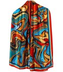 Elegancka chusta szalik szal w kolorowe wzory Stylowa (Wielokolorowy)