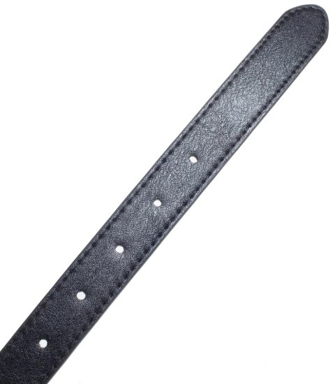 Gładki damski pasek z eko skóry ze srebrną sprzączką 117x2,3 cm Elegancki (Czarny) Gładki damski pasek z eko skóry ze srebrną sprzączką 117x2,3 cm Elegancki (Czarny)