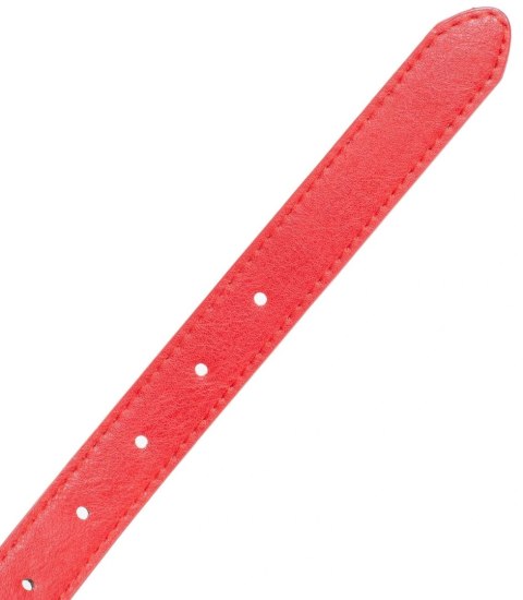 Gładki damski pasek z eko skóry ze srebrną sprzączką 117x2,3 cm Elegancki (Czerwony) Gładki damski pasek z eko skóry ze srebrną sprzączką 117x2,3 cm Elegancki (Czerwony)
