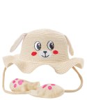 Kapelusz dziecięcy z buźką psa i podnoszonymi uszkami (Beżowy)