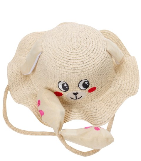 Kapelusz dziecięcy z buźką psa i podnoszonymi uszkami (Beżowy)