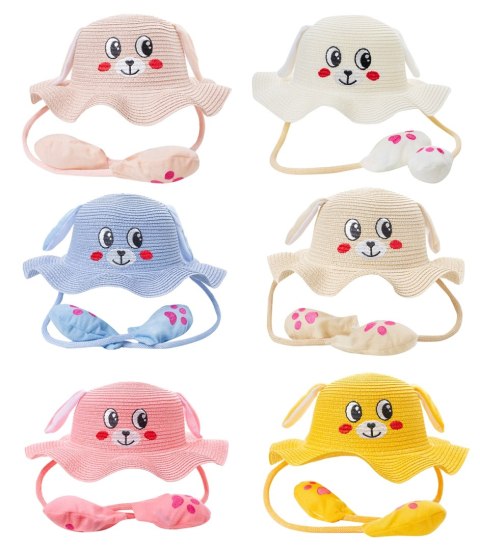 Kapelusz dziecięcy z buźką psa i podnoszonymi uszkami (Beżowy)