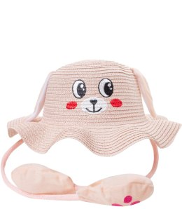 Kapelusz dziecięcy z buźką psa i podnoszonymi uszkami (Różowy)