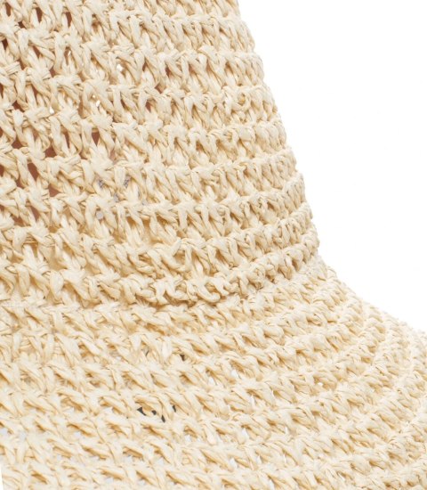 Kapelusz słomkowy pleciony BUCKET HAT (Beżowy)