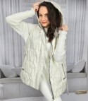 Krótki damski bezrękawnik kamizelka PLUS SIZE STELLA (Biały)