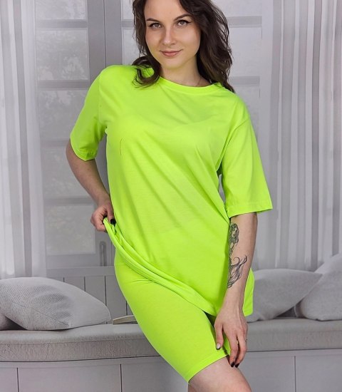 Komplet bawełniany t-shirt koszulka + krótkie legginsy SPIREL (Zielony) Komplet bawełniany t-shirt koszulka + krótkie legginsy SPIREL (Zielony)