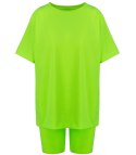 Komplet bawełniany t-shirt koszulka + krótkie legginsy SPIREL (Zielony)