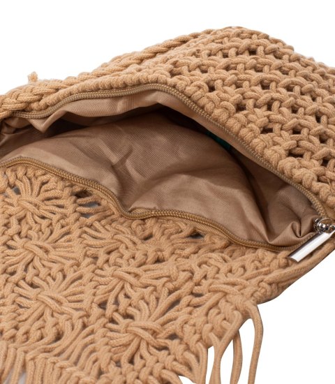 Letnia mała torebka na ramię z makramy boho (Brązowy) Letnia mała torebka na ramię z makramy boho (Brązowy)