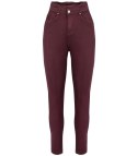 Wygodne elastyczne spodnie JEANSY SKINNY FIT kolorowe Eleganckie ROSE (Czerwony) 34