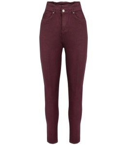 Wygodne elastyczne spodnie JEANSY SKINNY FIT kolorowe Eleganckie ROSE (Czerwony) 34