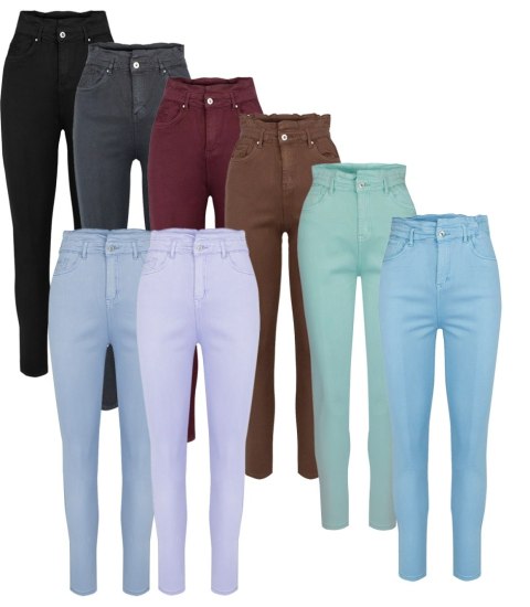 Wygodne elastyczne spodnie JEANSY SKINNY FIT kolorowe Eleganckie ROSE (Czerwony) 34 Wygodne elastyczne spodnie JEANSY SKINNY FIT kolorowe Eleganckie ROSE (Czerwony) 34
