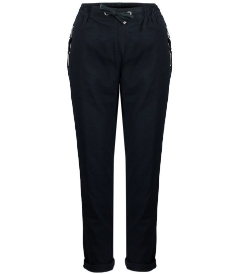 Wygodne elastyczne spodnie na gumkę plus size eleganckie LILIANA (Czarny) 38 Wygodne elastyczne spodnie na gumkę plus size eleganckie LILIANA (Czarny) 38