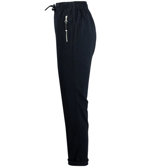 Wygodne elastyczne spodnie na gumkę plus size eleganckie LILIANA (Czarny) 38 Wygodne elastyczne spodnie na gumkę plus size eleganckie LILIANA (Czarny) 38