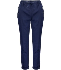 Wygodne elastyczne spodnie na gumkę plus size eleganckie LILIANA (Granatowy) 38