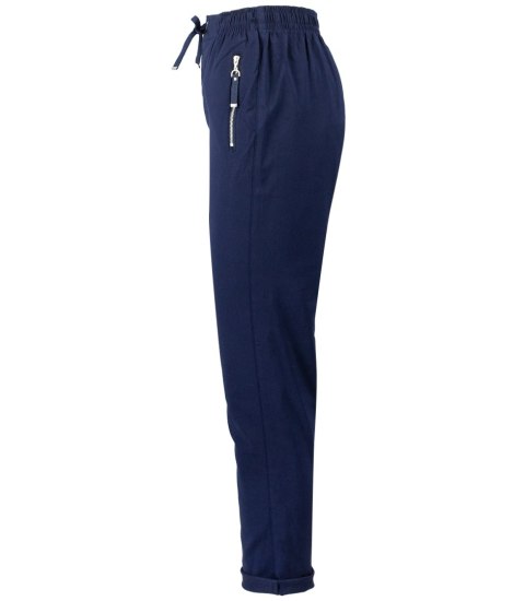 Wygodne elastyczne spodnie na gumkę plus size eleganckie LILIANA (Granatowy) 38 Wygodne elastyczne spodnie na gumkę plus size eleganckie LILIANA (Granatowy) 38