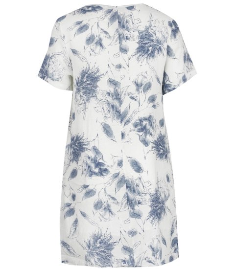 Delikatna sukienka z podszewką w kwiaty plus size LILITH (Niebieski) Delikatna sukienka z podszewką w kwiaty plus size LILITH (Niebieski)