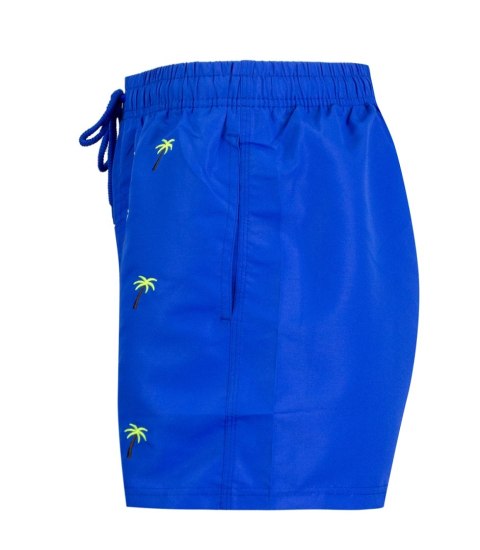Spodenki szorty kąpielowe ozdobione letnim wzorkiem z przodu (Niebieski) 3XL (46) Spodenki szorty kąpielowe ozdobione letnim wzorkiem z przodu (Niebieski) 3XL (46)