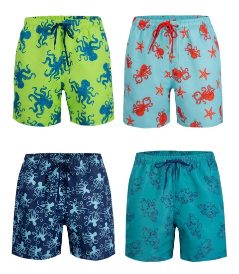 Spodenki szorty kąpielowe w morskie wzory print all over (Zielony || Wielokolorowy) Spodenki szorty kąpielowe w morskie wzory print all over (Zielony || Wielokolorowy)