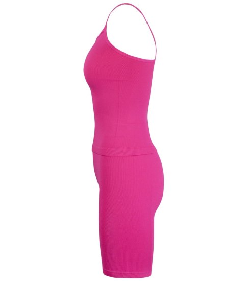 Sportowy zestaw komplet legginsy + top na ramiączka TULLY (Różowy) S/M Sportowy zestaw komplet legginsy + top na ramiączka TULLY (Różowy) S/M