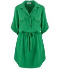 Sukienka szmizjerka basic tunika midi plus size MARIBEL (Zielony) 50