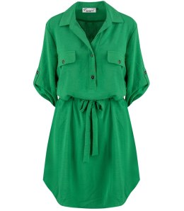 Sukienka szmizjerka basic tunika midi plus size MARIBEL (Zielony) 50