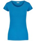 T-shirt koszulka krótki rękaw dopasowanyy krój okrągły dekolt ELIZA (Niebieski) 3XL (46)