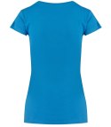T-shirt koszulka krótki rękaw dopasowanyy krój okrągły dekolt ELIZA (Niebieski) 3XL (46)