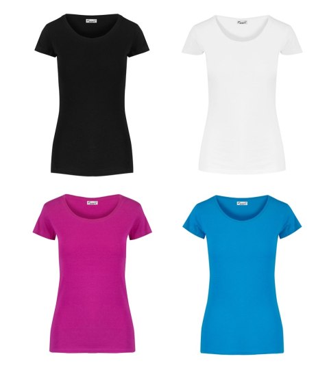 T-shirt koszulka krótki rękaw dopasowanyy krój okrągły dekolt ELIZA (Różowy) 3XL (46) T-shirt koszulka krótki rękaw dopasowanyy krój okrągły dekolt ELIZA (Różowy) 3XL (46)