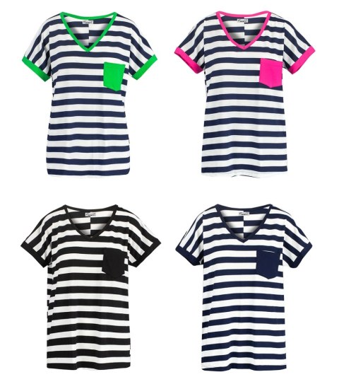 T-shirt koszulka krótki rękaw w paski z kieszonką MIRACLE (Różowy || Biały || Granatowy) T-shirt koszulka krótki rękaw w paski z kieszonką MIRACLE (Różowy || Biały || Granatowy)