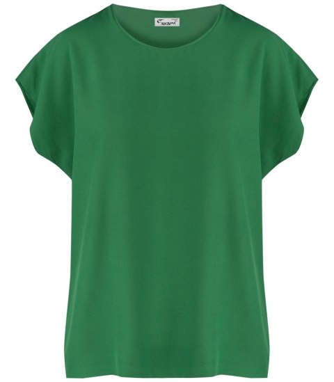 T-shirt pudełkowy bluzka damska bez szwów basic SARA (Zielony) T-shirt pudełkowy bluzka damska bez szwów basic SARA (Zielony)