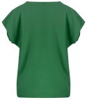 T-shirt pudełkowy bluzka damska bez szwów basic SARA (Zielony)