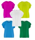 T-shirt pudełkowy bluzka damska bez szwów basic SARA (Zielony)