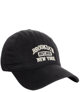 Czapka z daszkiem unisex z haftem BROOKLYN (Czarny)