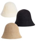 Kapelusz słomkowy pleciony BUCKET HAT (Beżowy)