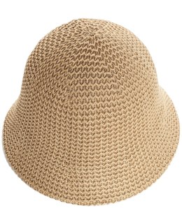 Kapelusz słomkowy pleciony BUCKET HAT (Brązowy)