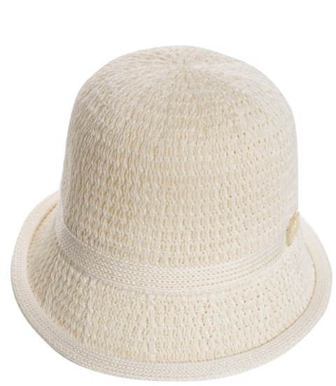 Kapelusz słomkowy pleciony BUCKET HAT z ozdobną blaszką (Ecru) Kapelusz słomkowy pleciony BUCKET HAT z ozdobną blaszką (Ecru)