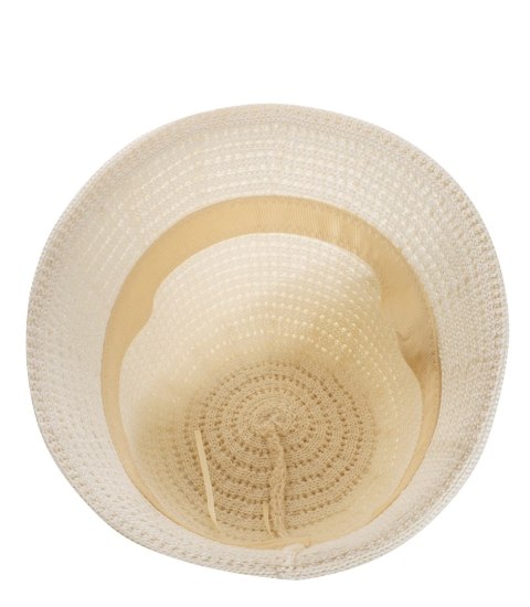 Kapelusz słomkowy pleciony BUCKET HAT z ozdobną blaszką (Ecru) Kapelusz słomkowy pleciony BUCKET HAT z ozdobną blaszką (Ecru)