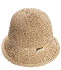 Kapelusz słomkowy pleciony BUCKET HAT z ozdobną blaszką (Brązowy)