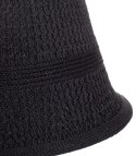 Kapelusz słomkowy pleciony BUCKET HAT z ozdobną blaszką (Czarny)