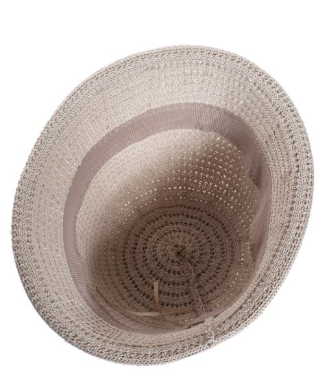 Kapelusz słomkowy pleciony BUCKET HAT z ozdobną blaszką (Szary) Kapelusz słomkowy pleciony BUCKET HAT z ozdobną blaszką (Szary)