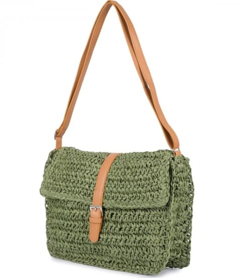 Letnia torba torebka na ramię pleciona Elegancka Styl boho (Zielony) Letnia torba torebka na ramię pleciona Elegancka Styl boho (Zielony)
