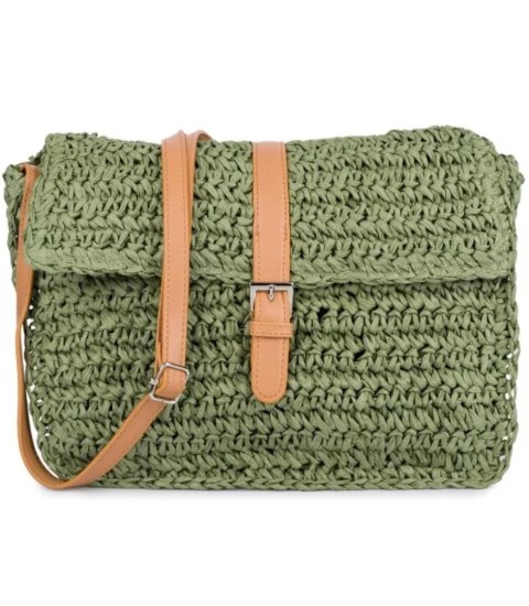 Letnia torba torebka na ramię pleciona Elegancka Styl boho (Zielony) Letnia torba torebka na ramię pleciona Elegancka Styl boho (Zielony)